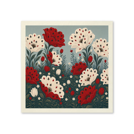 🃏🌺 The Enchanted Playing Card Flower Garden Napkins – Whimsical Botanical Fantasy