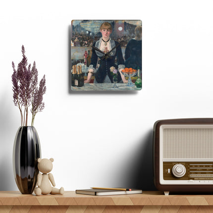 A Bar at the Folies-Bergère by Edouard Manet Acrylic Wall Clock, Round and Square