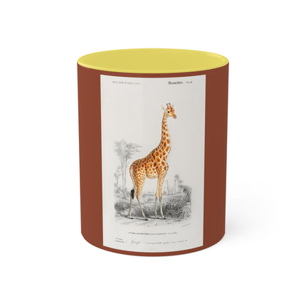 Giraffe by Charles Dessalines D' Orbigny Colorful Mugs, 11oz
