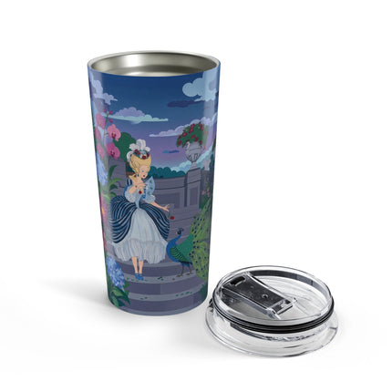 🦚🌸 The Peacock Garden Terrace Tumbler, 20oz – Art Deco Floral Elegance