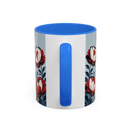 ❤️🌺 The Scarlet Blossom Dancer Colorful Mug – Art Deco Fashion Whimsy