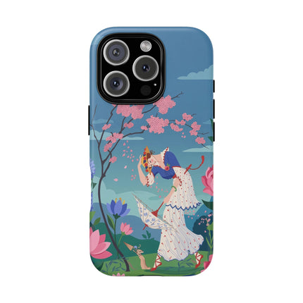 🌸☂️ The Lady Of The Falling Blossoms Phone Case – Art Deco Garden Whimsy