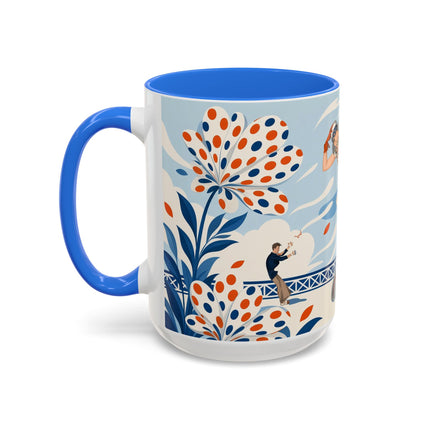 🌼🧡 The Polka Dot Wind Dancer Colorful Mug – Art Deco Fashion Whimsy