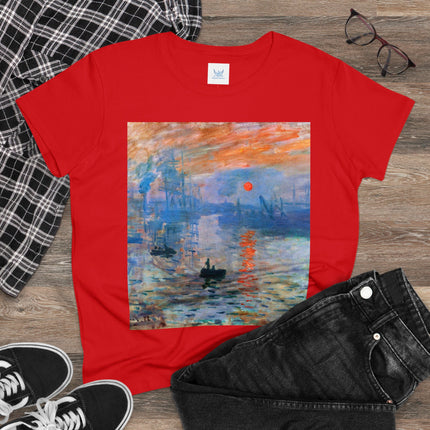Sunrise by Claude Monet Women's Midweight Cotton Tee