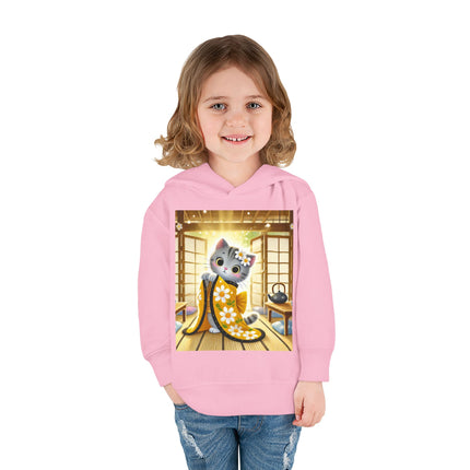 Playful Kitten in the Tea Room Toddler Pullover Fleece Hoodie