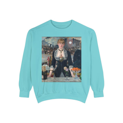 A Bar at the Folies-Bergère by Edouard Manet Unisex Garment-Dyed Sweatshirt