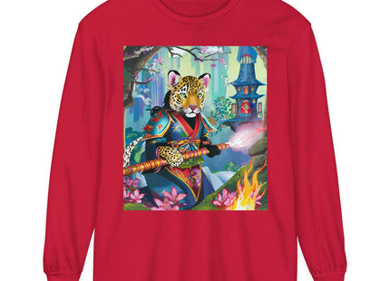 Cyberpunk Leopard Garment-dyed Long Sleeve T-Shirt