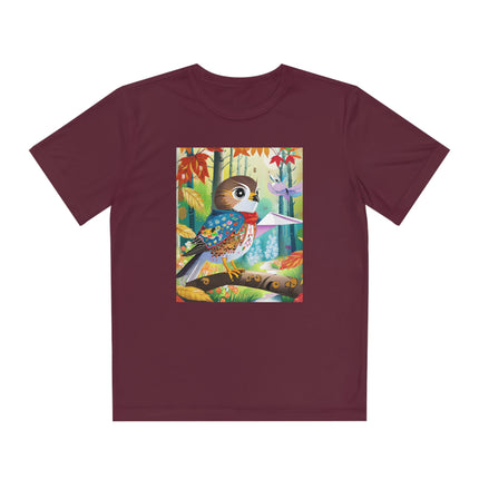 Baby Hawk Plays in Forest Youth Competitor Tee