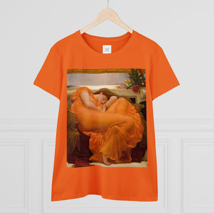 Flaming June by Frederic Leighton Women's Midweight Cotton Tee