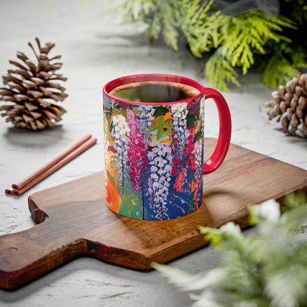 Golden Wisteria Elegance Colorful Mugs (11oz, 15oz)
