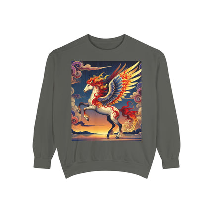 Flame-Winged Horse at Sunset Sweatshirt
