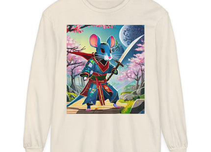 Cyber Samurai Rat Garment-dyed Long Sleeve T-Shirt