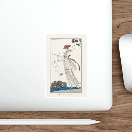 Robe de linon imprimé (Printed linen dress) by George Barbier Die-Cut Stickers (5 Sizes)
