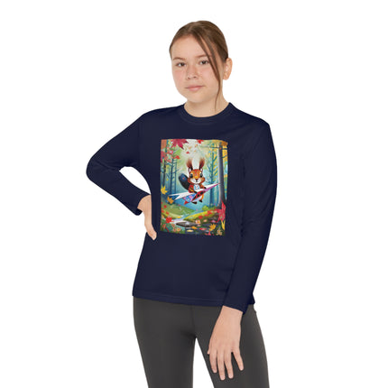 Acorn Aviator Youth Long Sleeve Competitor Tee – Woodland Flight & Whimsical Adventure
