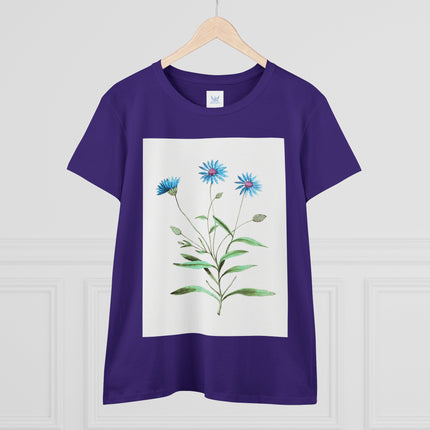Blue Strawflower by Anselmus Boëtius de Boodt Women's Midweight Cotton Tee