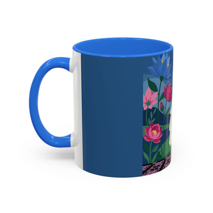 The Lady Of The Golden Parasol Colorful Mugs – Art Deco Botanical Elegance