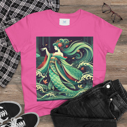 Mermaid Queen Rising from the Deep Cotton Tee