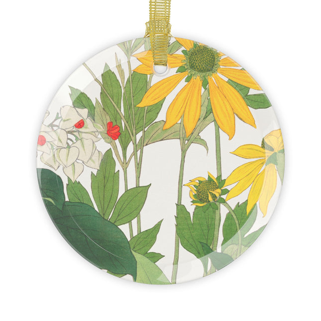 Clerodendrum & Rudbeckia by Tanigami Kônan Glass Ornament