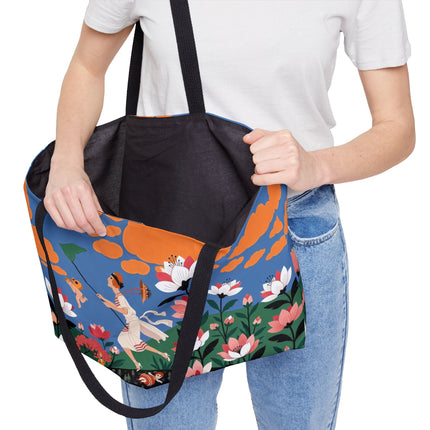 🪁🌺 The Lady Of The Flying Garden Weekender Tote Bag – Art Deco Floral Fantasy