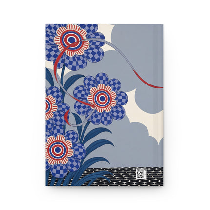 🌸🎀 The Lady Of The Checkered Flower Garden Hardcover Journal – Art Deco Fashion Whimsy