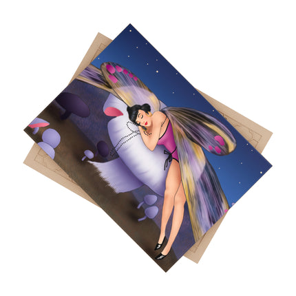 Slumbering Fairy on the Mushroom Ceramic Tile
