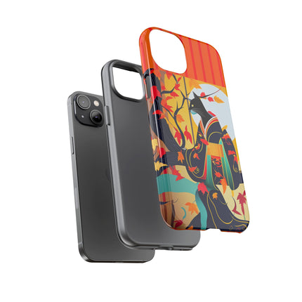 Black Cat in Kimono Phone Cases