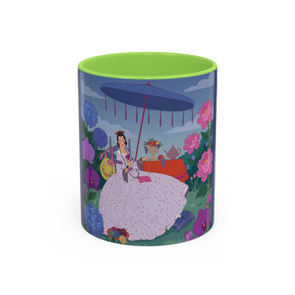 The Lady Of The Garden Tea Party Colorful Mugs – Art Deco Floral Elegance
