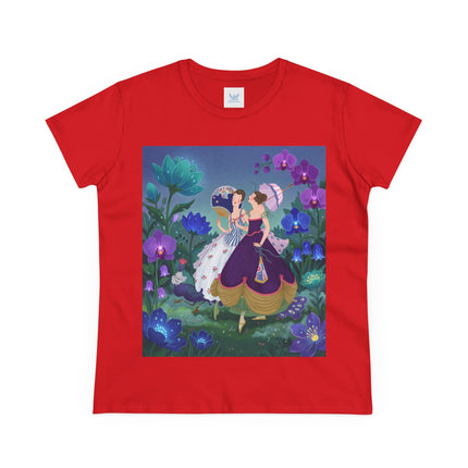 💜🌸 The Ladies Of The Enchanted Garden Cotton Tee – Art Deco Fashion Illustration