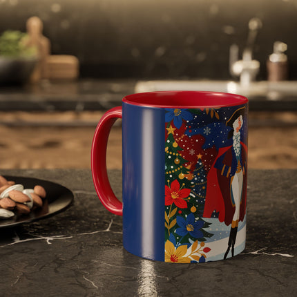 🎭❄️ The Christmas Masquerade Lady Colorful Mug – Art Deco Holiday Fantasy