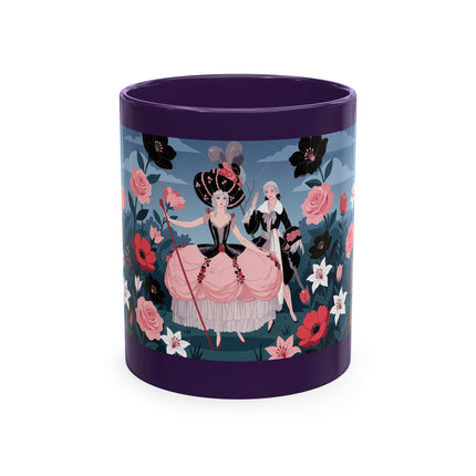 🌹🖤 The Lady Of The Midnight Rose Garden Ceramic Mug – Art Deco Floral Elegance