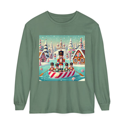 Nutcracker Candy-Striped Adventure Unisex Garment-dyed Long Sleeve T-Shirt