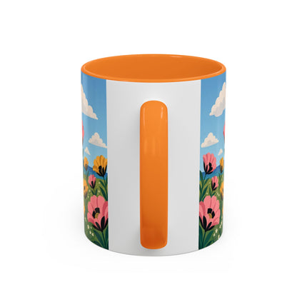 🌸⛵ The Seaside Blossom Promenade Colorful Mug – Art Deco Coastal Elegance