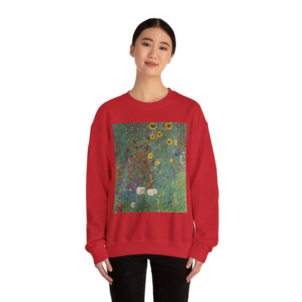 Farm Garden with Sunflowers by Gustav Klimt Heavy Blend™ Crewneck Sweatshirt