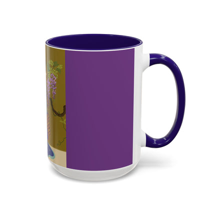 Wisteria Elegance Colorful Mug (11oz, 15oz) – Floral Beauty, Kimono Art & Timeless Grace