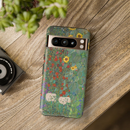 Farm Garden with Sunflowers by Gustav Klimt Phone Cases