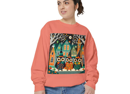 Night of the Trick-or-Treating Owlets Unisex Garment-Dyed Sweatshirt