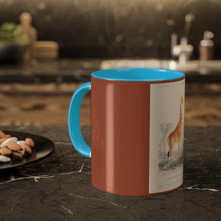 Giraffe by Charles Dessalines D' Orbigny Colorful Mugs, 11oz