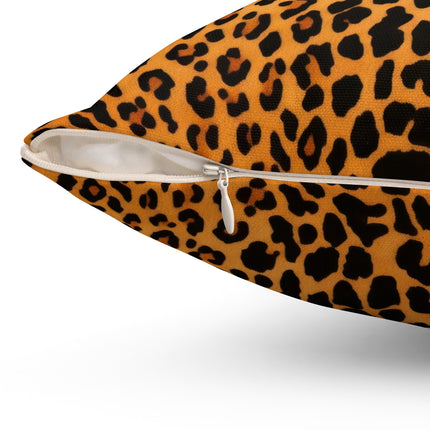 Classic Leopard Print Spun Polyester Square Pillow