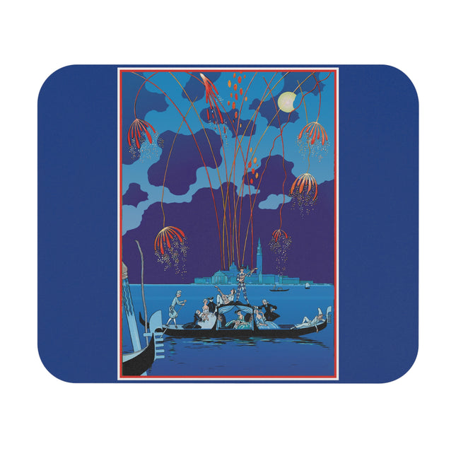 Fireworks in Venice by George Barbier Mouse Pad, Rectangle