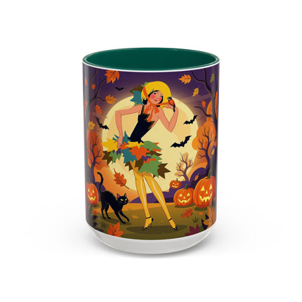 🌕🍂 Autumn Song Beneath The Harvest Moon Colorful Mug – Whimsical Halloween Charm