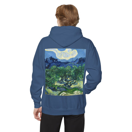 Olive Trees by Vincent Van Gogh Unisex Garment-Dyed Hoodie