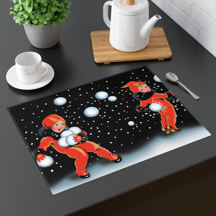 Festive Snowball Placemat, 1pc