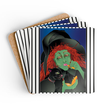 Mirror, Mirror A Witch's Touch Corkwood Coaster Set