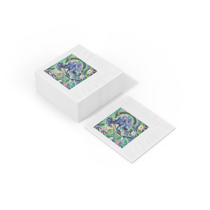 Fairy of the Koi Pond White Coined Napkins