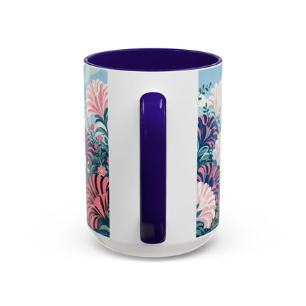 🌸🦋 The Enchanted Pink Blossom Retreat Colorful Mug – Art Deco Floral Whimsy