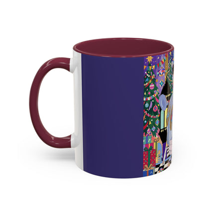 🎄✨ The Lady Of The Christmas Ornament Colorful Mug – Art Deco Holiday Fantasy