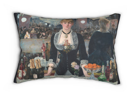 A Bar at the Folies-Bergère by Edouard Manet Spun Polyester Lumbar Pillow