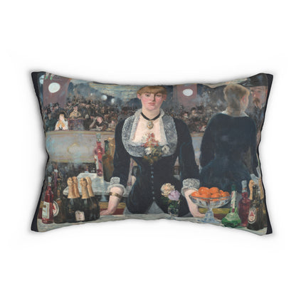 A Bar at the Folies-Bergère by Edouard Manet Spun Polyester Lumbar Pillow