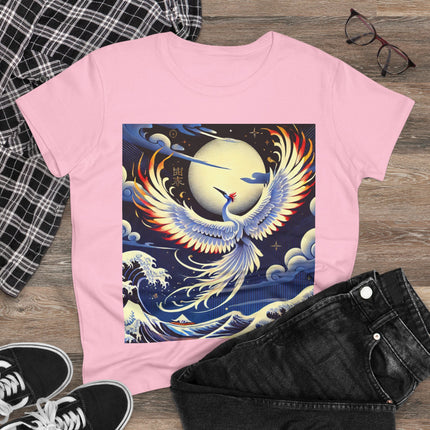 Majestic White Crane Cotton Tee