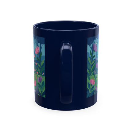 🌸☂️ The Lady Of The Enchanted Garden Stroll Ceramic Mug – Art Deco Floral Whimsy